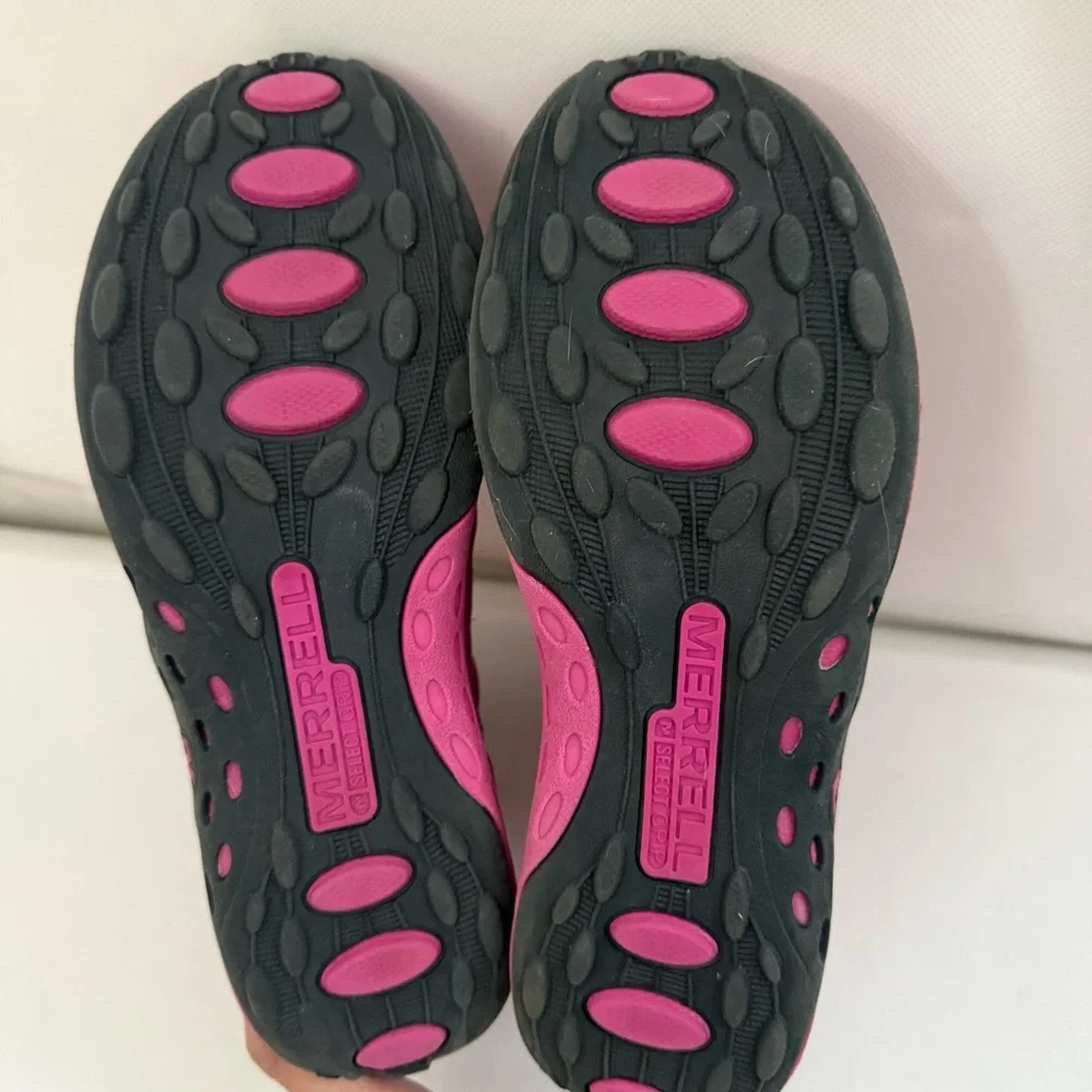 Merrell Girls Snow Boots 3.5 Pink Jungle Moc II Water Resistant 200g Suede Quilt